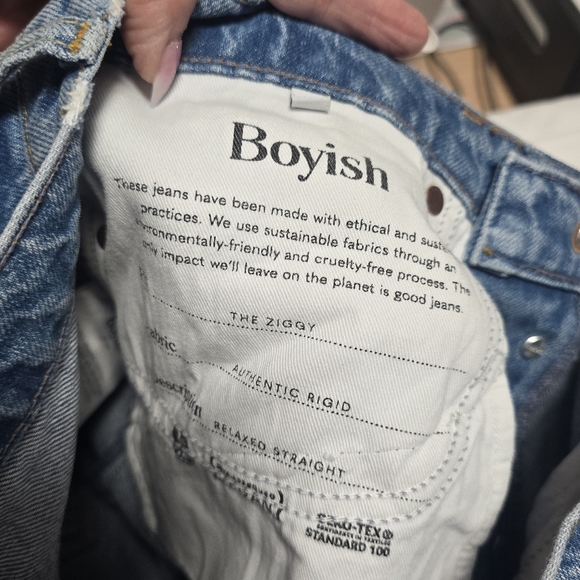 Boyish The Ziggy High Rise Relaxed Straight Leg Jeans In Silverado Size 28 - Picture 11 of 12